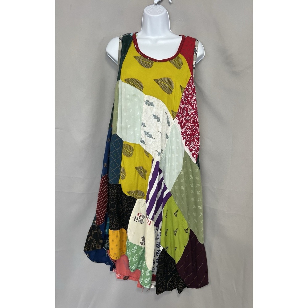Ashley‎ Taylor Womens Patchwork Dress Womens O/S Hippie Boho Festival